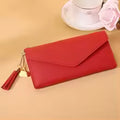 2026 Fashion Women Wallets Simple Zipper Purses Black White Gray Red Long Section Clutch Wallet  Money Bag