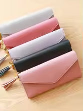 2026 Fashion Women Wallets Simple Zipper Purses Black White Gray Red Long Section Clutch Wallet  Money Bag
